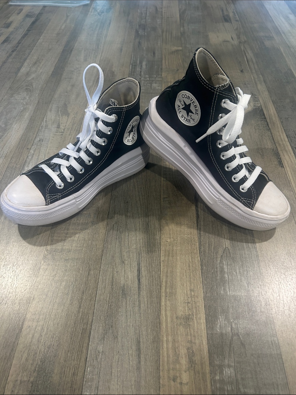 Converse Black and White Platform High-Top Sneakers